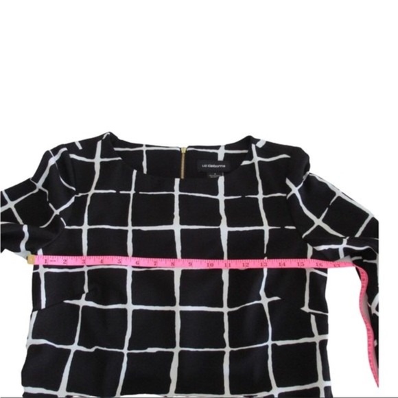 Liz Claiborne Black Windowpane Plaid Sheath Dress - Picture 10 of 11